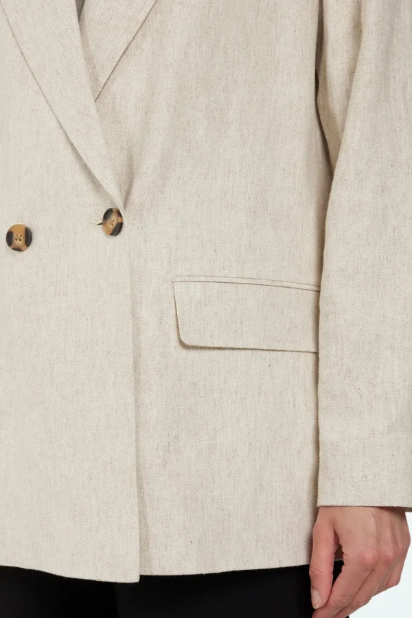 Blazer - Sand Melange - oversized pasform