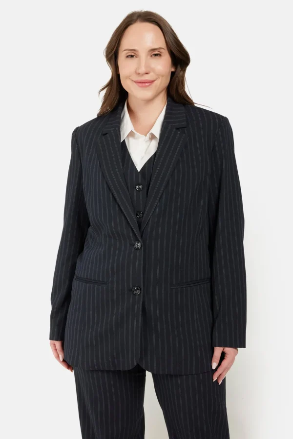 Blazer - Sort Pinstripe