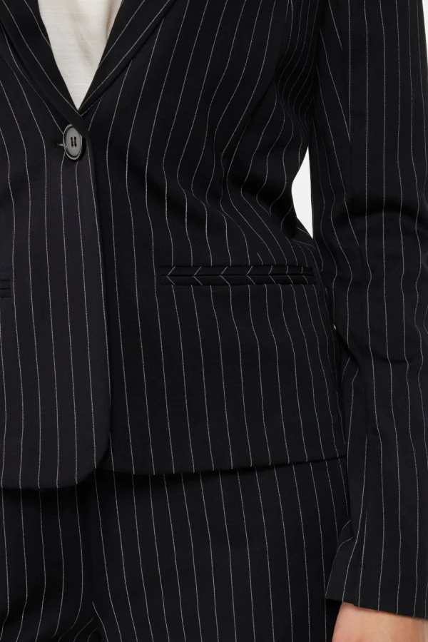 Blazer - Sort Pinstripe