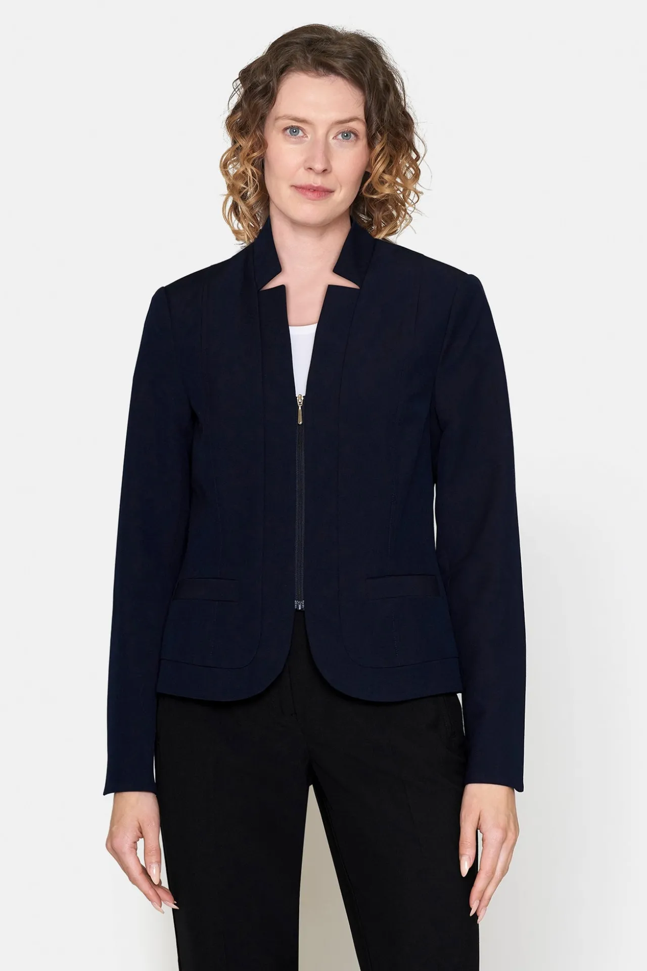 blazer_med_lynls__navy_0.webp Blazer med Lynlås - Navy
