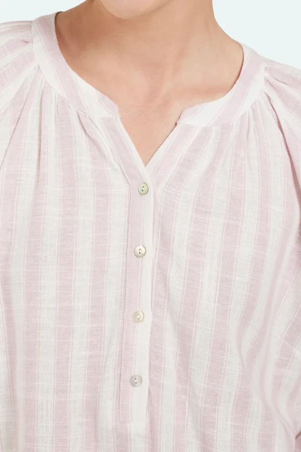 Bluse - Bleget Pink - Stribet