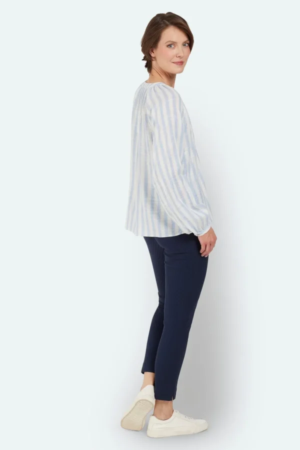 Bluse - Lys Blå - Stribet