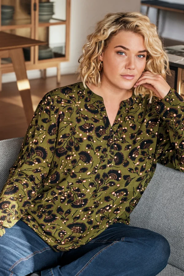 Bluse - Oliven