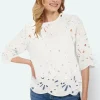Bluse - Råhvid - Broderie anglaise
