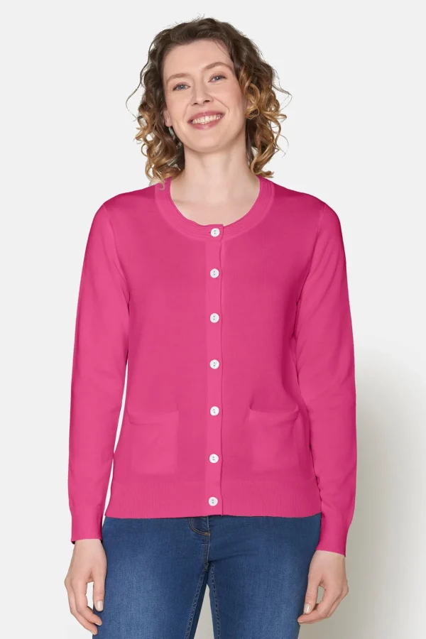 Cardigan Med Lomme - Magenta