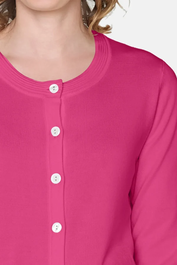 Cardigan Med Lomme - Magenta