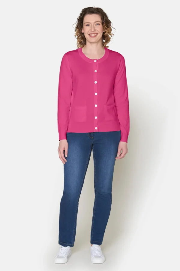 Cardigan Med Lomme - Magenta
