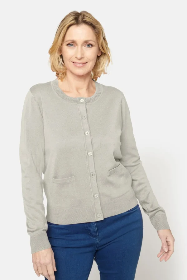 Cardigan Med Lomme - Rainy Day Melange