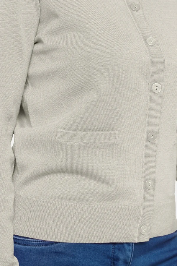 Cardigan Med Lomme - Rainy Day Melange