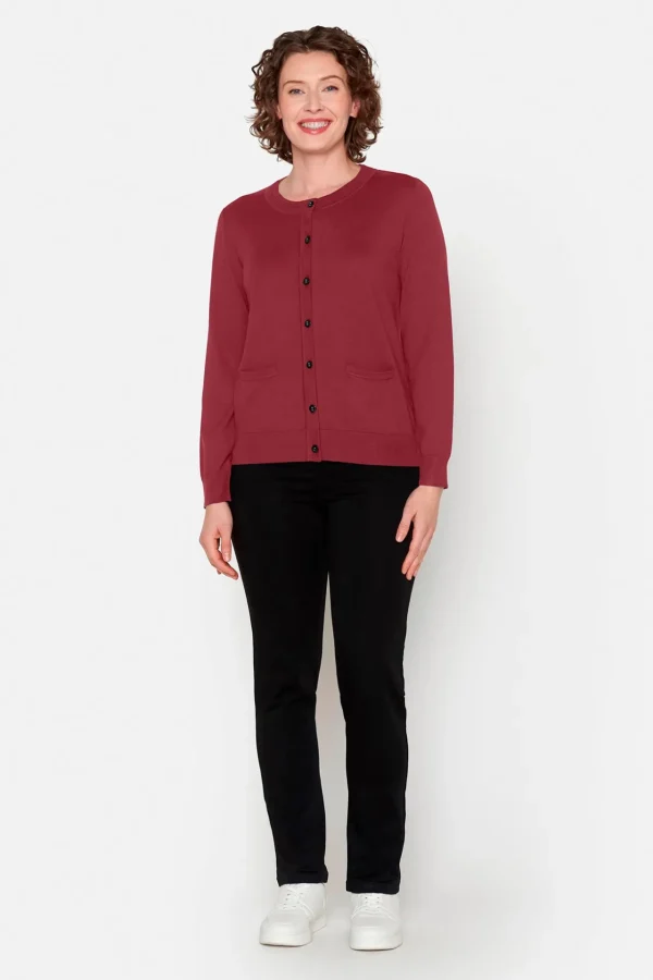 Cardigan Med Lomme - Vine Red