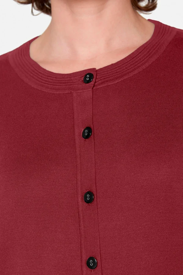 Cardigan Med Lomme - Vine Red
