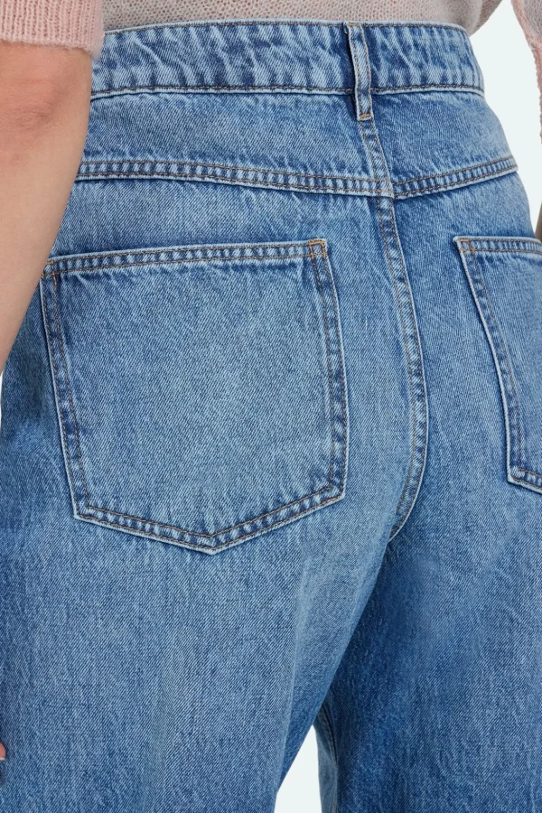 Jeans - Blå denim - Lige ben
