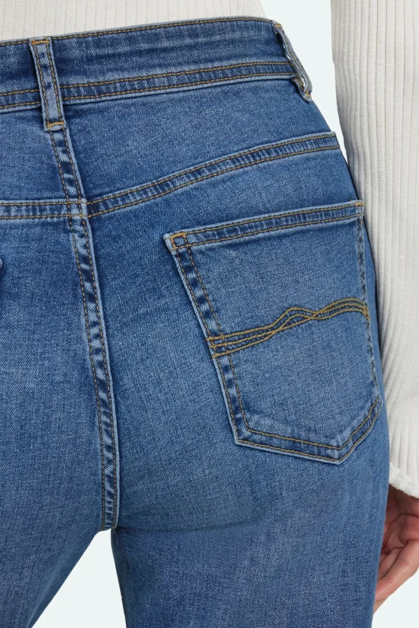 Jeans - Medium Blå denim - Høj talje