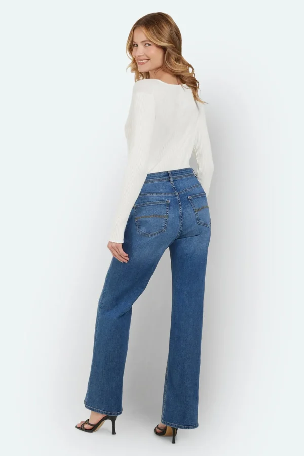 Jeans - Medium Blå denim - Høj talje