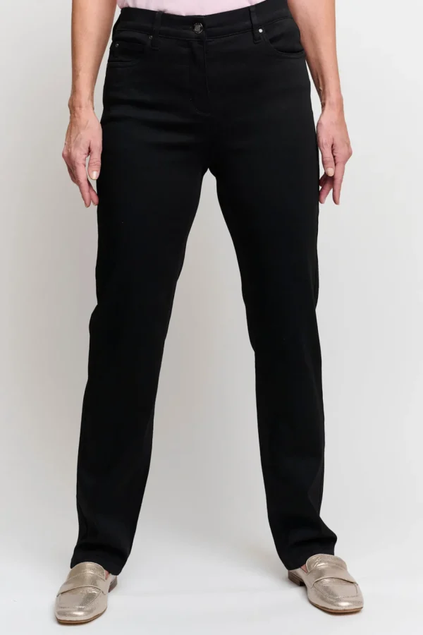 Jeans Ingrid - Straight fit, Wide Leg - Sort Denim