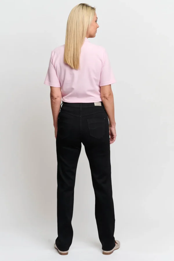 Jeans Ingrid - Straight fit, Wide Leg - Sort Denim