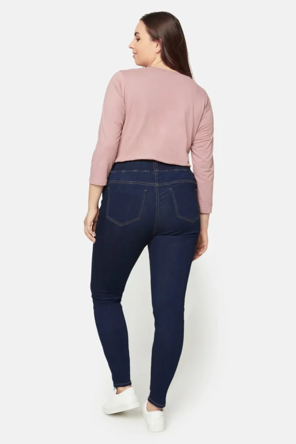Jeans, Sofia, Slim Fit, Elastik I Talje - Deep Blue Denim