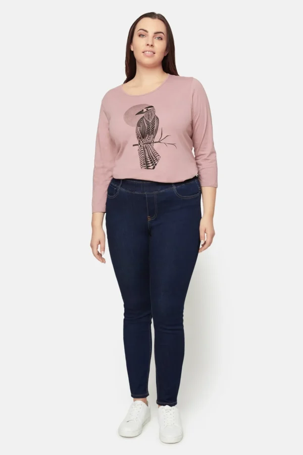 Jeans, Sofia, Slim Fit, Elastik I Talje - Deep Blue Denim
