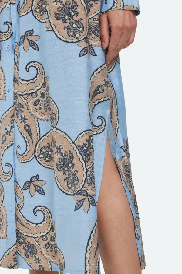 Kjole - Lyseblå - paisleyprint