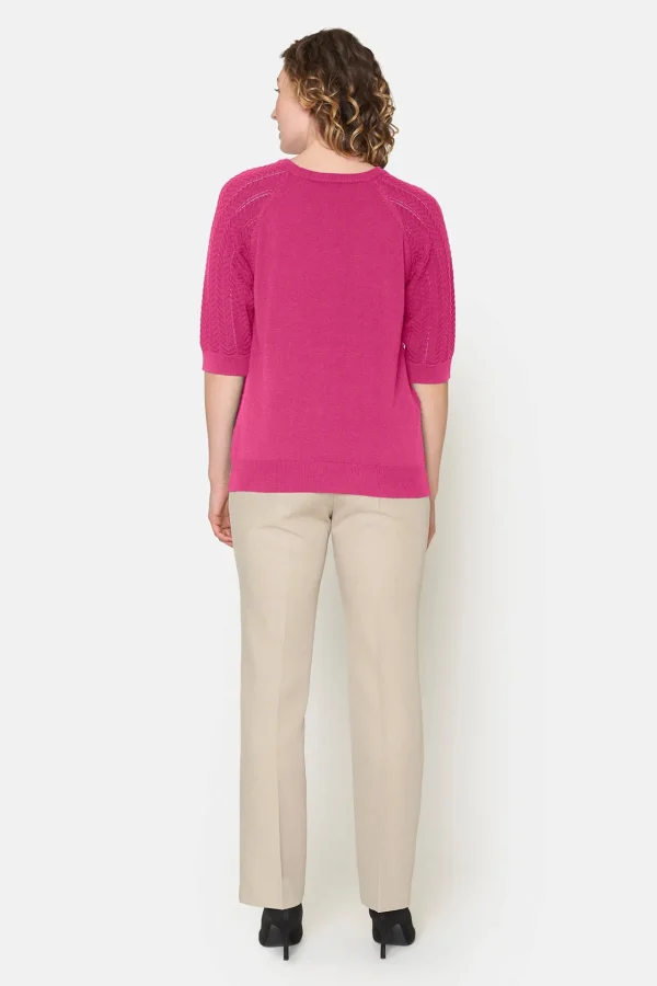 Kortærmet Strikpullover - Pink
