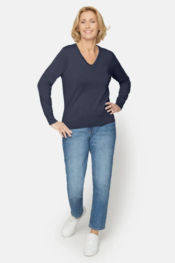 Pullover Med V-hals - Midnight Blue