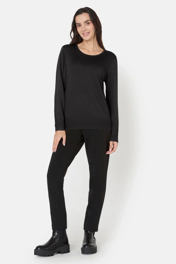 Pullover O-hals - Black