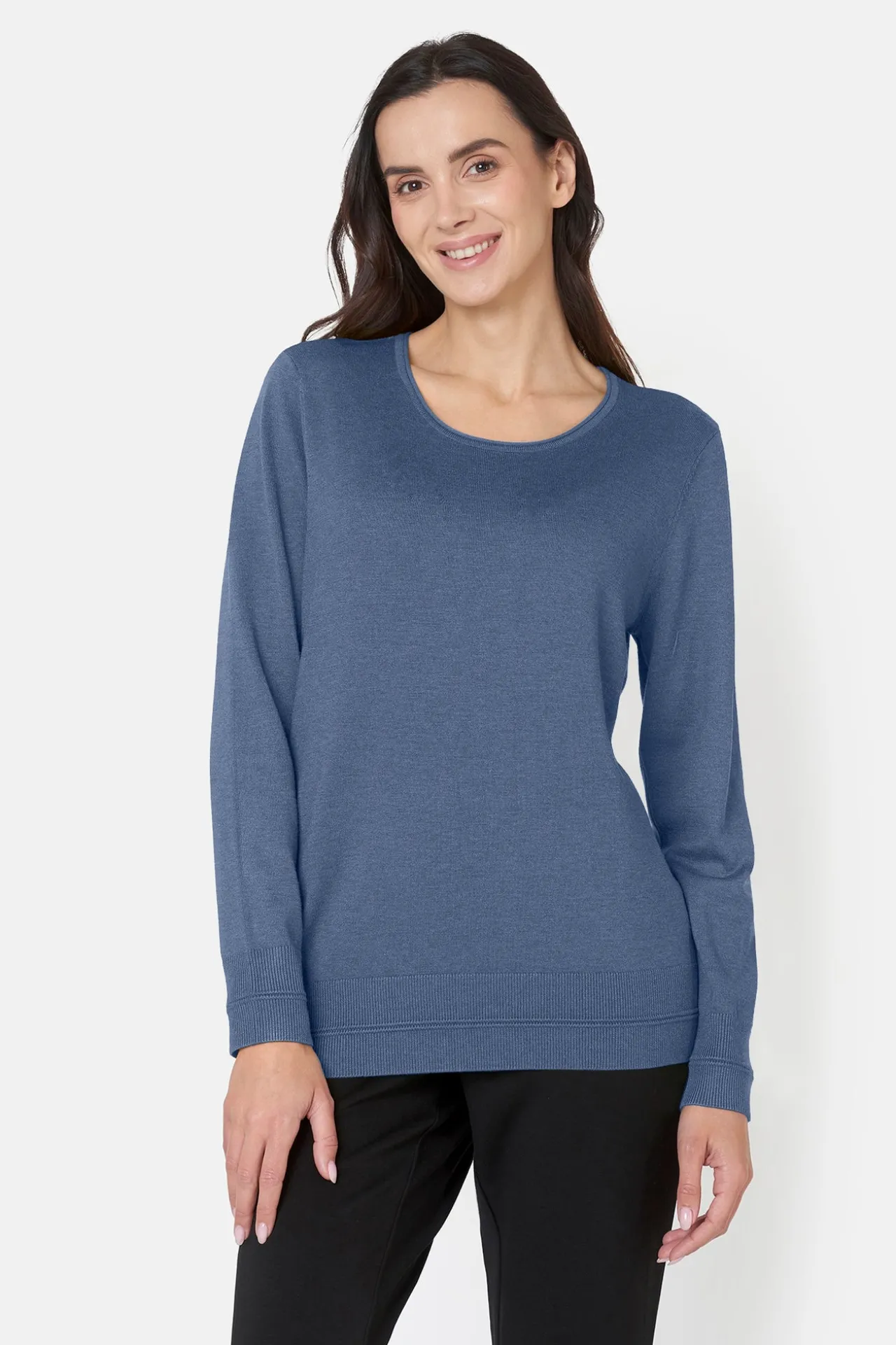 pullover_ohals__blue_hori_0.webp Pullover O-hals - Blue Horizon Melange