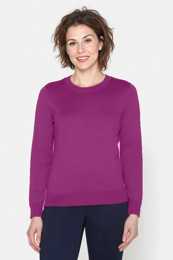 Pullover O-hals - Fuchsia Pink