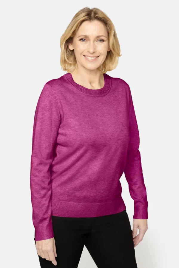 Pullover O-hals - Fuchsia Red