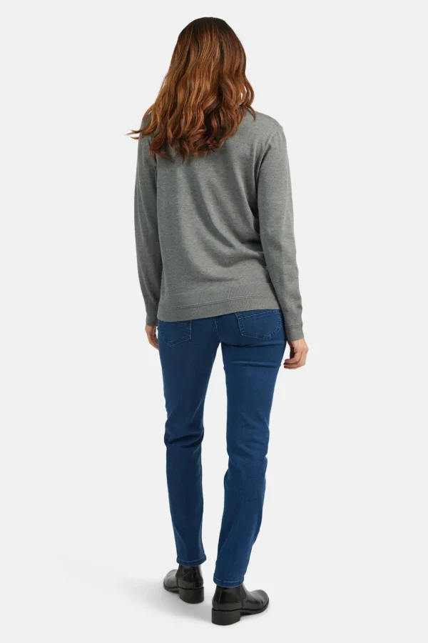 Pullover O-hals - Grey Melange