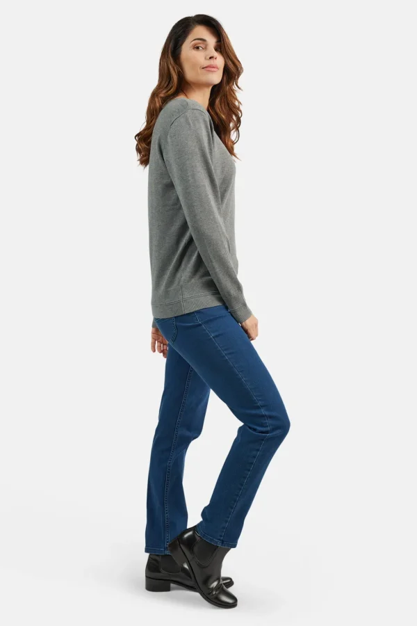Pullover O-hals - Grey Melange