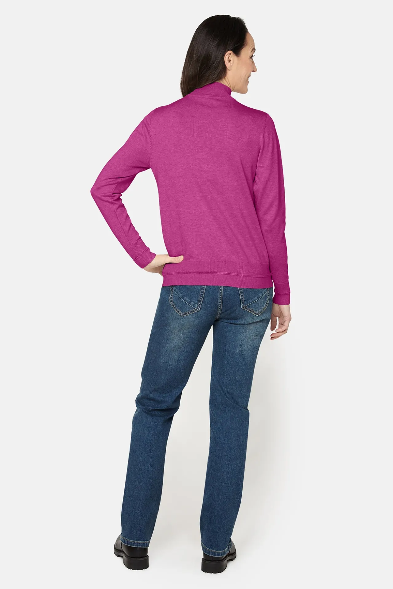 pullover_rullekrave__fuch_3.webp Pullover Rullekrave - Fuchsia Red Melange