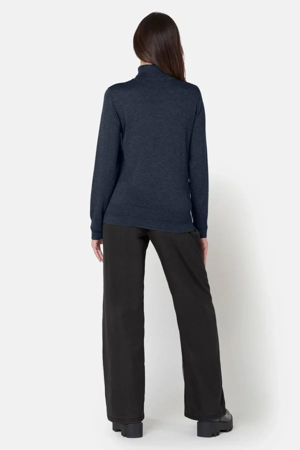 Pullover Rullekrave - Navy