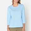 3/4 ærmet Pullover - Blue Mist