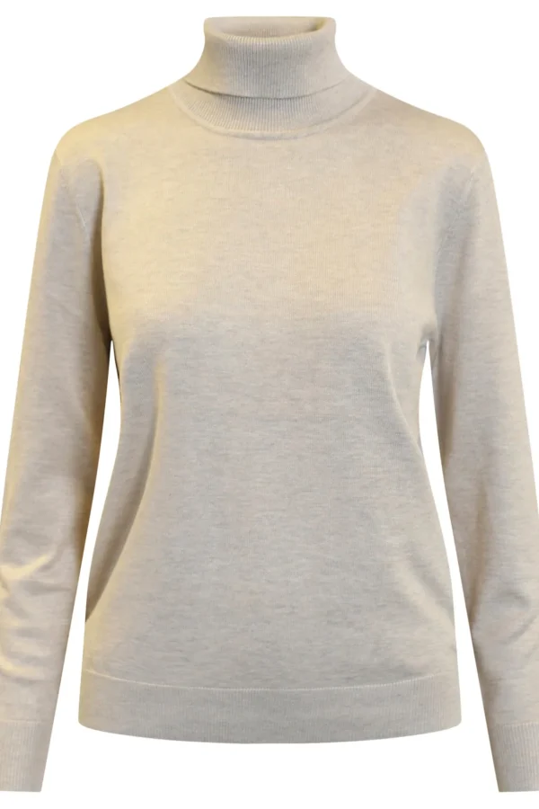 Rullekrave Pullover - Rainy Day Melange