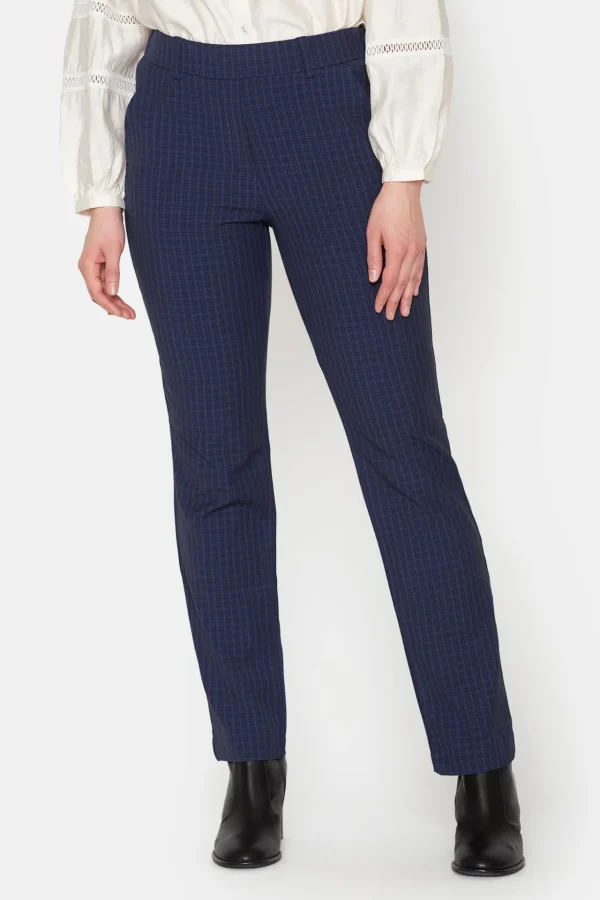 Sofie Bukser Med Elastikbånd I Taljen - Midnight Blue - Slim fit