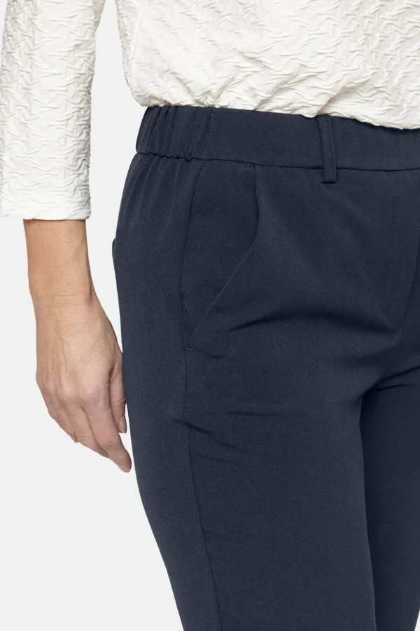 Sofie Bukser Med Elastikbånd I Taljen - Slim fit - Navy