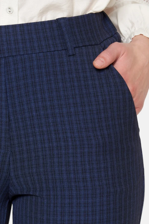 Sofie Bukser Med Elastikbånd I Taljen - Midnight Blue - Slim fit