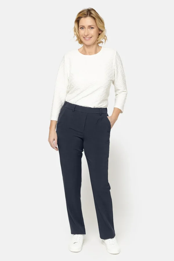 Sofie Bukser Med Elastikbånd I Taljen - Slim fit - Navy