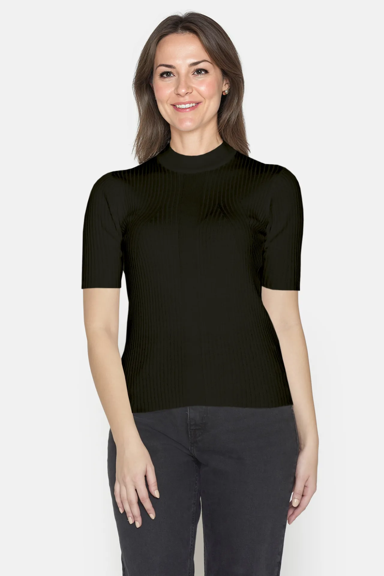 strik_pullover__turtlenec_0-1.webp Strik pullover - Turtleneck krave og kort ærmer - Sort