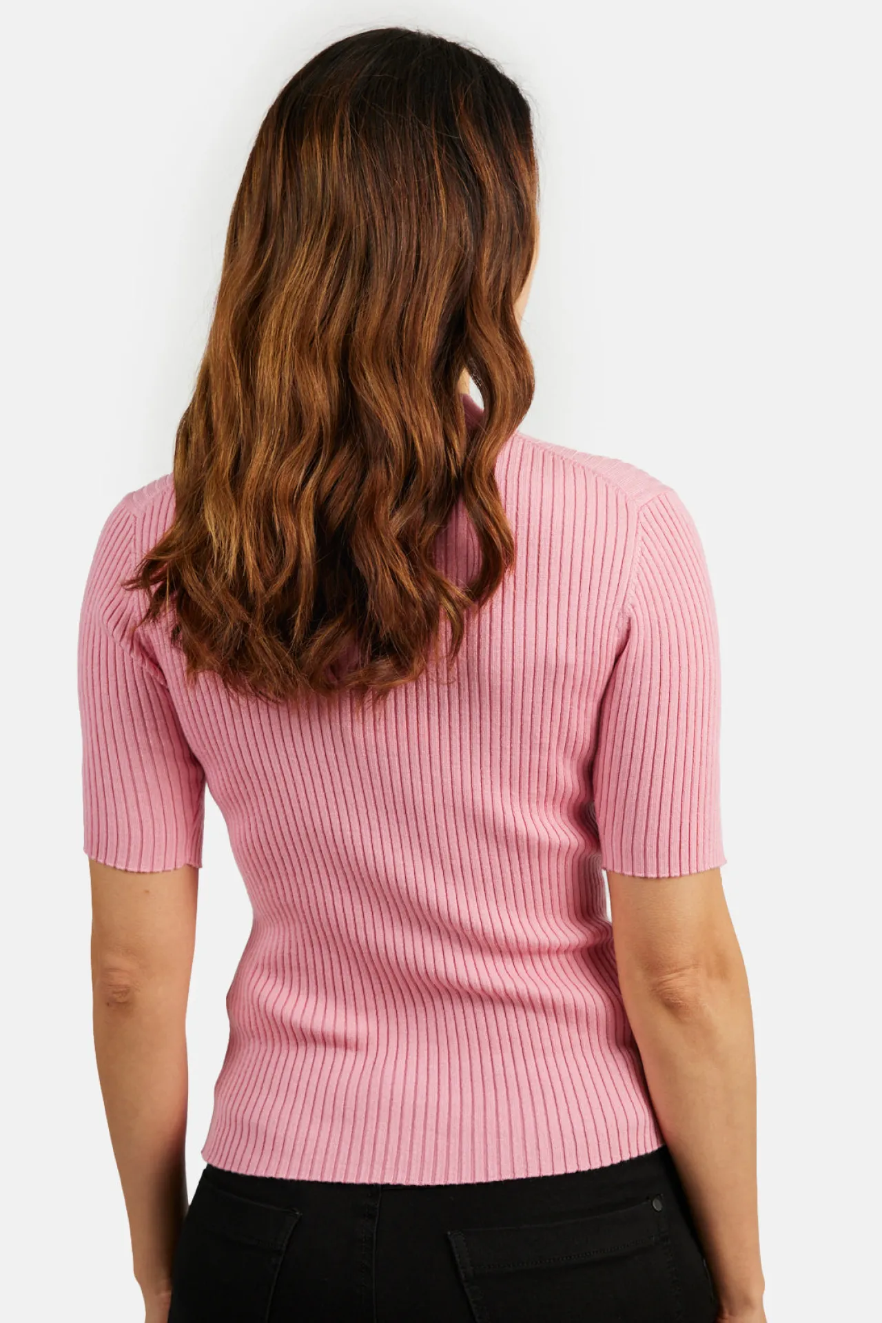 strik_pullover__turtlenec_2-1.webp Strik pullover - Turtleneck krave og kort ærmer - Pink