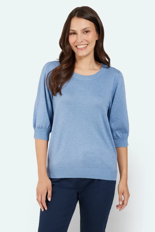 Sweater Kortærmet - Forever Blue Melange