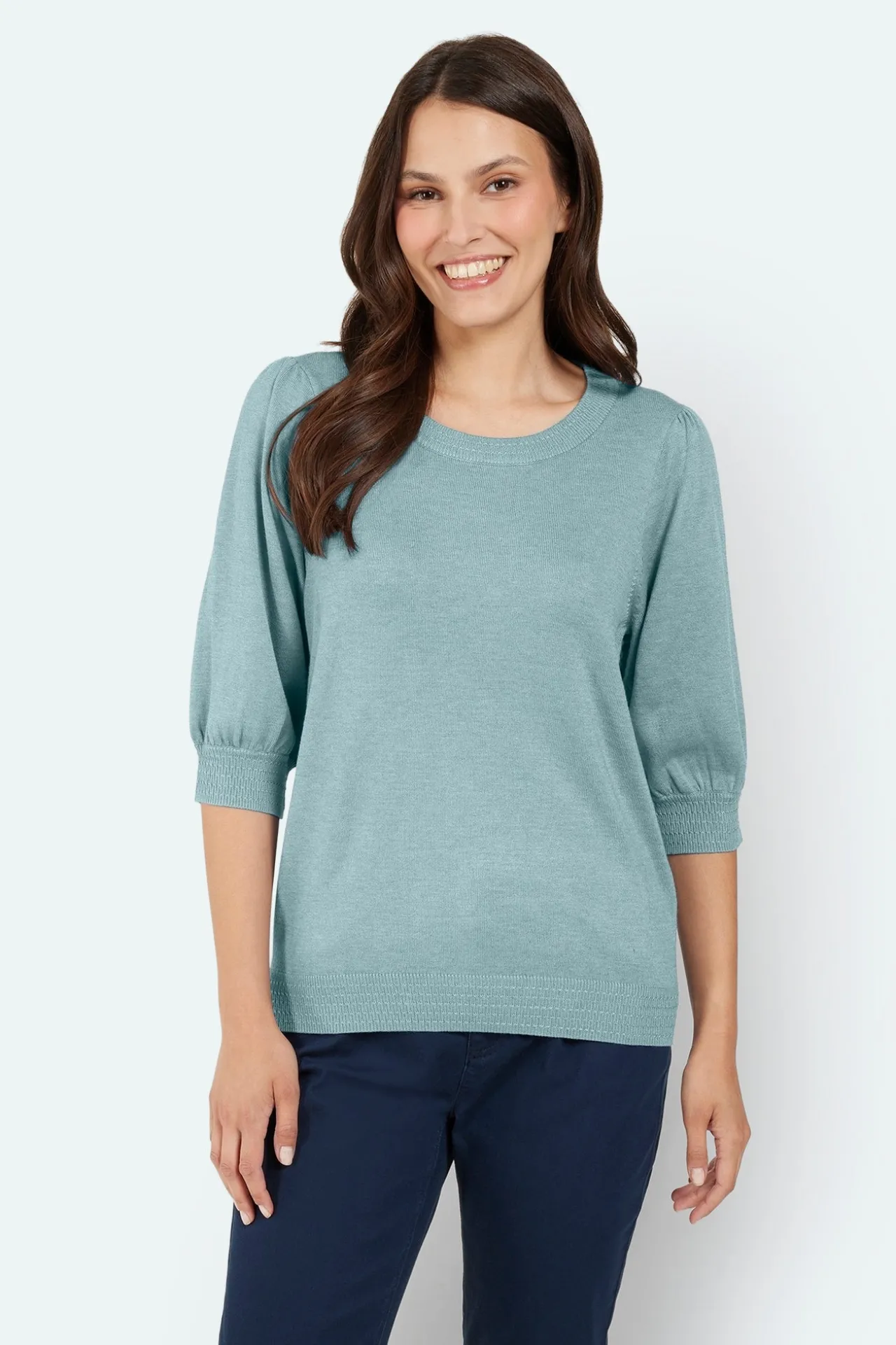 sweater_kortrmet__sea_gre_0.webp Sweater Kortærmet - Sea Green Melange