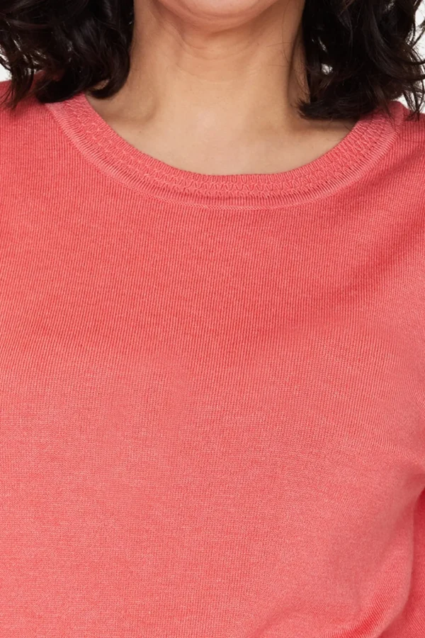 Sweater Kortærmet - Spiced Coral Melange