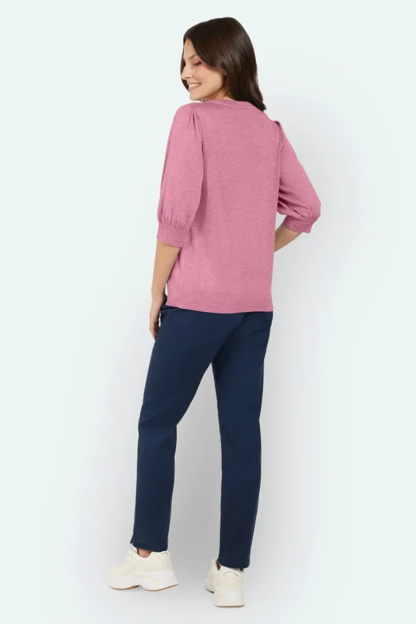 Sweater Kortærmet - Wild Rose Melange