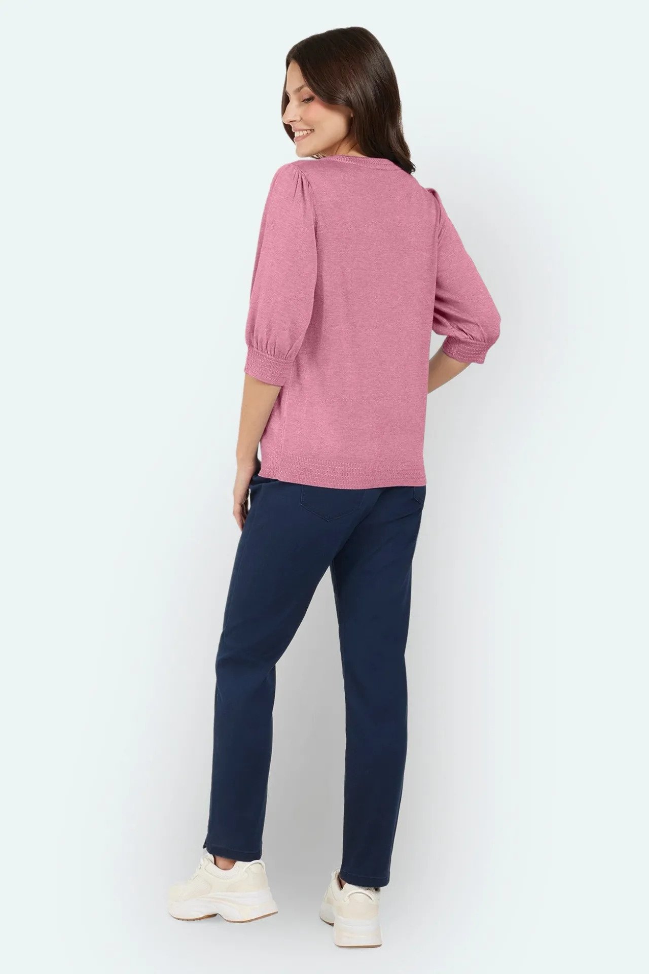 sweater_kortrmet__wild_ro_3.webp Sweater Kortærmet - Wild Rose Melange
