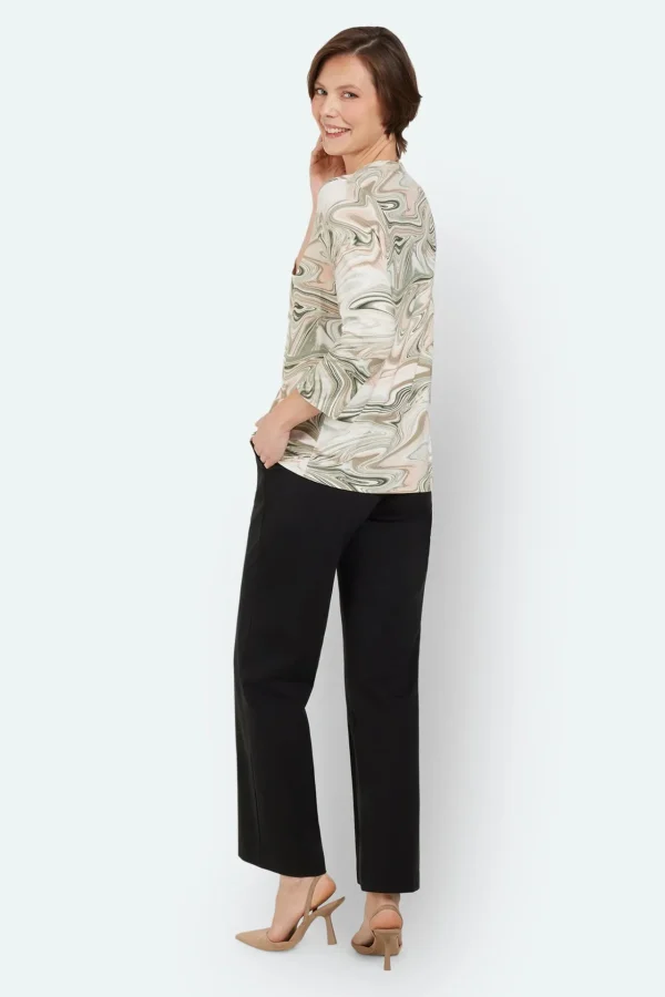 T-shirt - Grøn - 3/4 ærmer