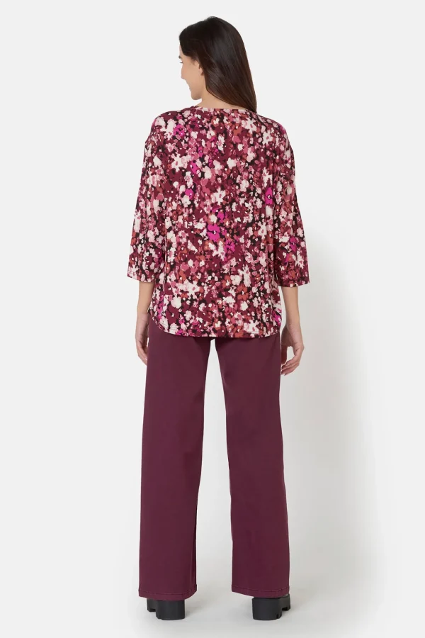 T-shirt 3/4 ærme - Fuchsia Red Mix