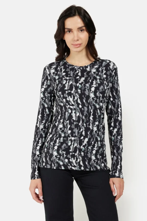 T-shirt Langærmet - Black mix