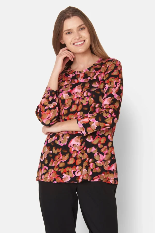 T-shirt Med 3/4 ærmer - Fuchsia Red